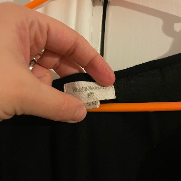 Cost Plus World Market Black Maxi Dress with Floral Embroidery - Picture 4 of 4